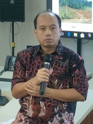 Kepala Pusat Data Informasi dan Humas BNPB, Sutopo Purwo Nugroho ketika ditemui di kantornya, Jakarta, Jumat (23/2/2018).