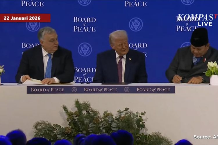 Presiden Prabowo Subianto menghadiri acara pembentukan Dewan Perdamaian (Board of Peace) yang diinisiasi Presiden Ameriksa Serikat (AS), Donald Trump. 