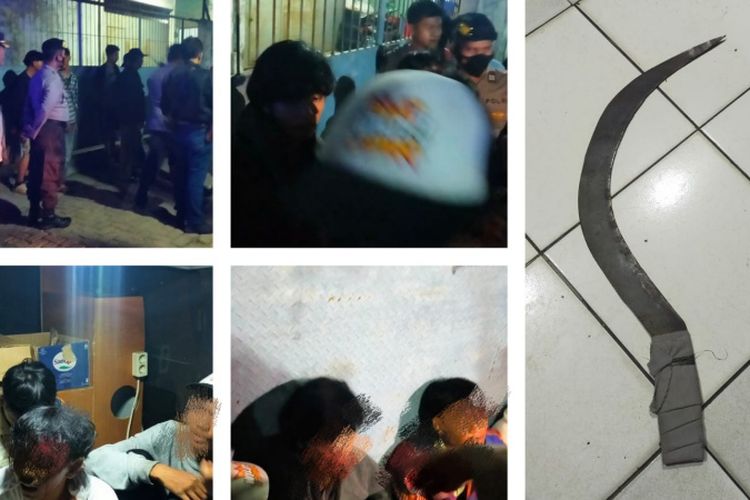 Empat remaja berinisial FAS (16), EPM (14), AM (15), dan S (15), ditangkap warga karena hendak tawuran di Jalan Irigasi Kali Bawah, Kenanga, Cipondoh, Tangerang, pada Minggu (11/12/2022) dini hari.