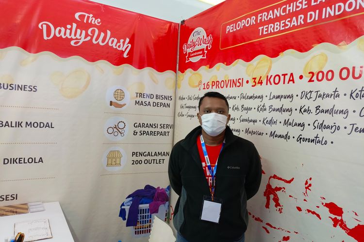Lutfi, Manajer Operasional Laundry The Daily Wash pada Indonesia Licensi Expo 2023 di JIExpo, Kemayoran pada Jum'at (13/10/2023)