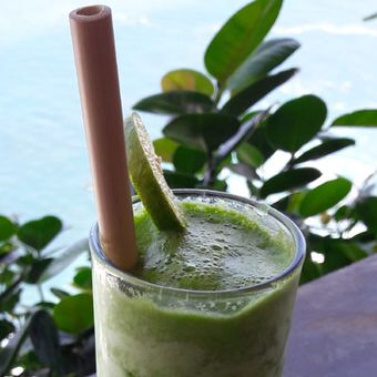 Malini Green Juice di Malini Agro Park di Jalan Raya Malini, Pecatu, Kuta Selatan, Kabupaten Badung, Bali, Selasa (5/6/2018).