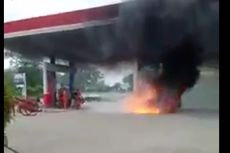 Usai Isi Pertalite di SPBU, Suzuki Thunder Meledak dan Terbakar