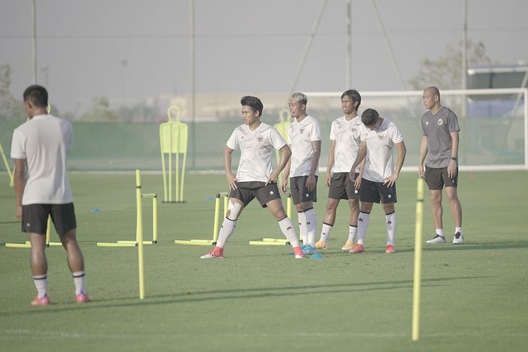 Skuad timnas Indonesia pada pemusatan latihan jelang lanjutan Kualifikasi Piala Dunia 2022 Zona Asia di Uni Emirat Arab (UEA).