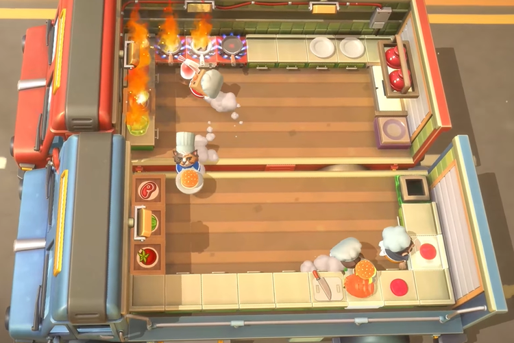 Ilustrasi gameplay Overcooked.