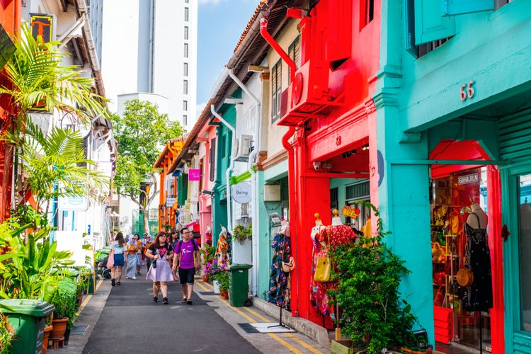 Haji Lane, tempat wisata di Singapura. 