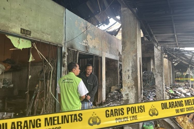 Polisi Pasang Police Line, Penyebab Kebakaran Pasar Agrobis Babat Masih Diselidiki
