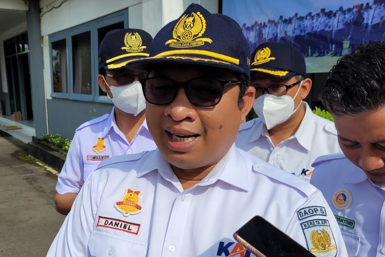 Vice President PT KAI Daop 5 Purwokerto Daniel J Hutabarat usai Apel Gelar Pasukan Angkutan Nataru, Kamis (22/12/2022).