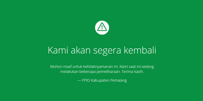 Tangkapan layar website Pemkab Pemalang http://ppid.pemalangkab.go.id/ setelah diretas pada pukul 14.30 WIB.