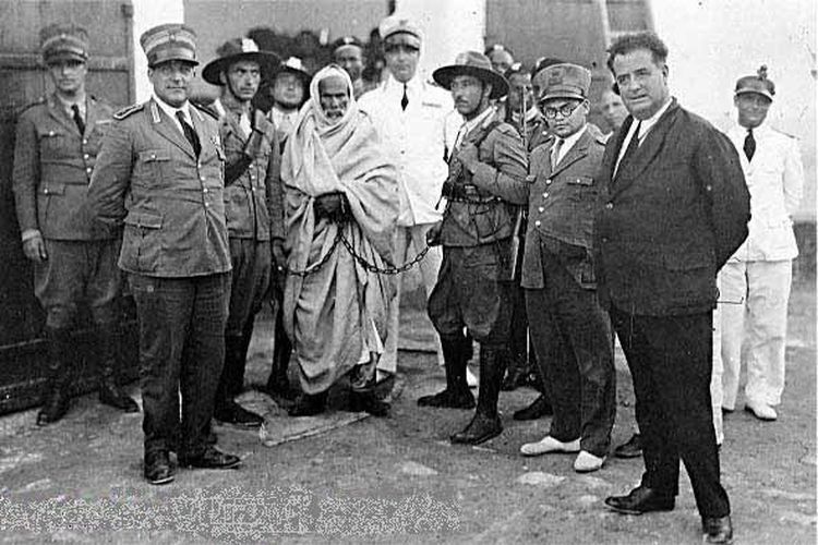 Omar Mukhtar ketika ditangkap Italia tahun 1931