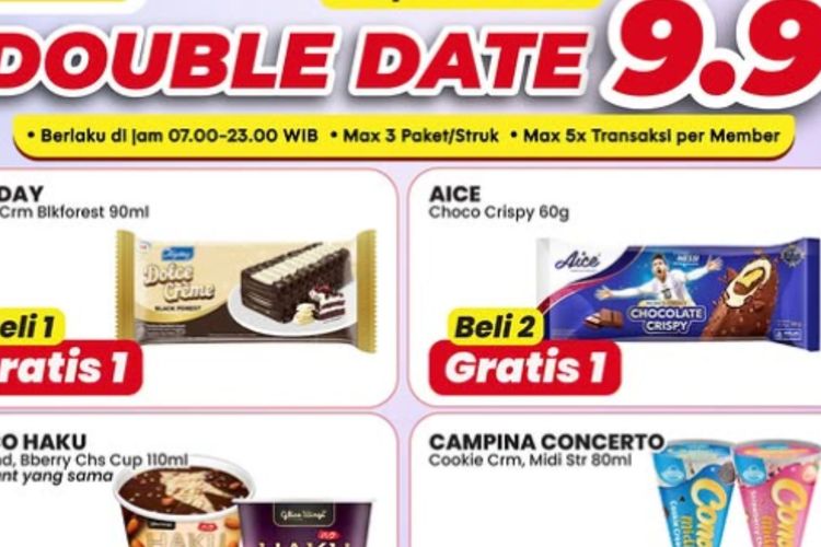 5 Promo Minimarket Spesial 9.9, Ada Gebyar Berbagai Produk Beli 1 Gratis 1