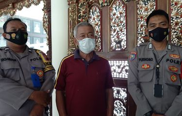 Agus Dartono (61) seorang pensiunan polisi di Kota Semarang, Jawa Tengah di Mapolrestabes Semarang, Senin (27/9/2021).