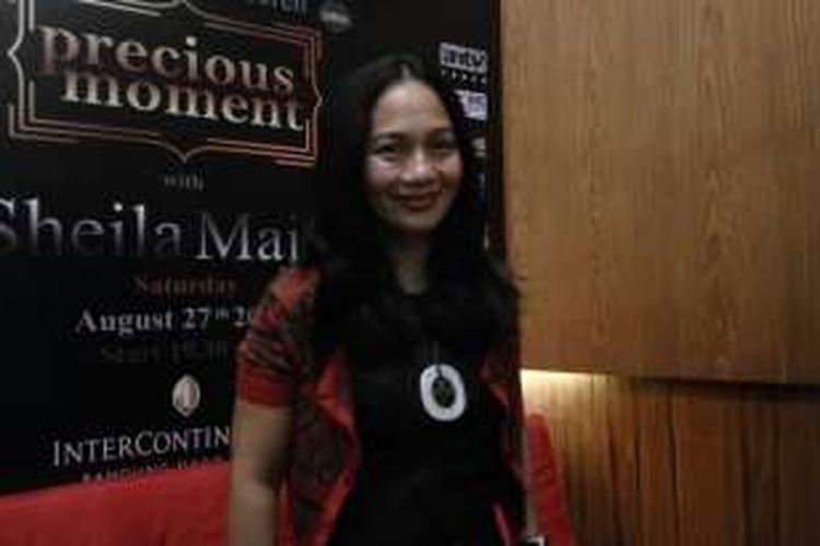 Sheila Majid berjumpa dengan para wartawan di Bandung pada Kamis (25/8/2016) untukmmemberi keterangan tentang pertunjukan Precious Moment with Sheila Majid, yang akan diadakan pada Sabtu (27/8/2016) di Hotel Intercontinental Bandung.