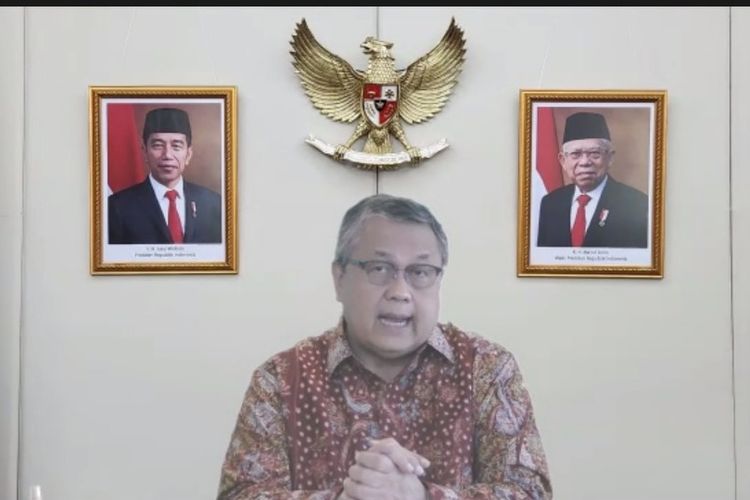 Gubernur Bank Indonesia (BI) Perry Warjiyo saat konferensi pers virtual, Kamis (17/11/2022).