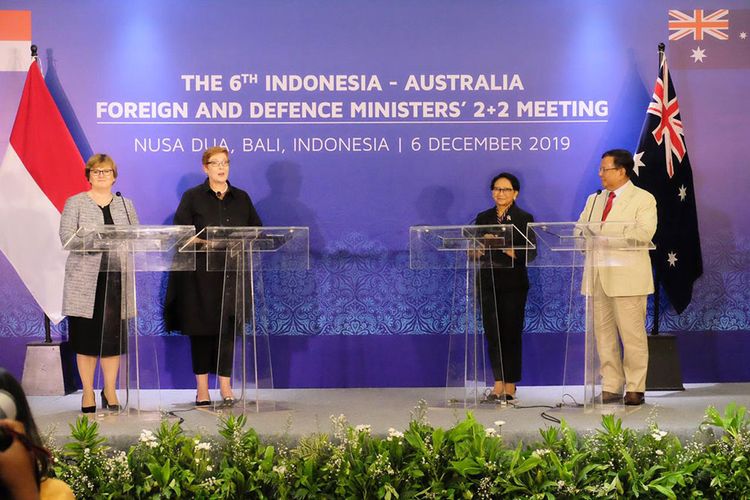 Pertemuan Menteri Luar Negeri dan Menteri Pertahanan RI-Australia di Bali Nusa Dua Convention Center, Jumat (6/12/2019).