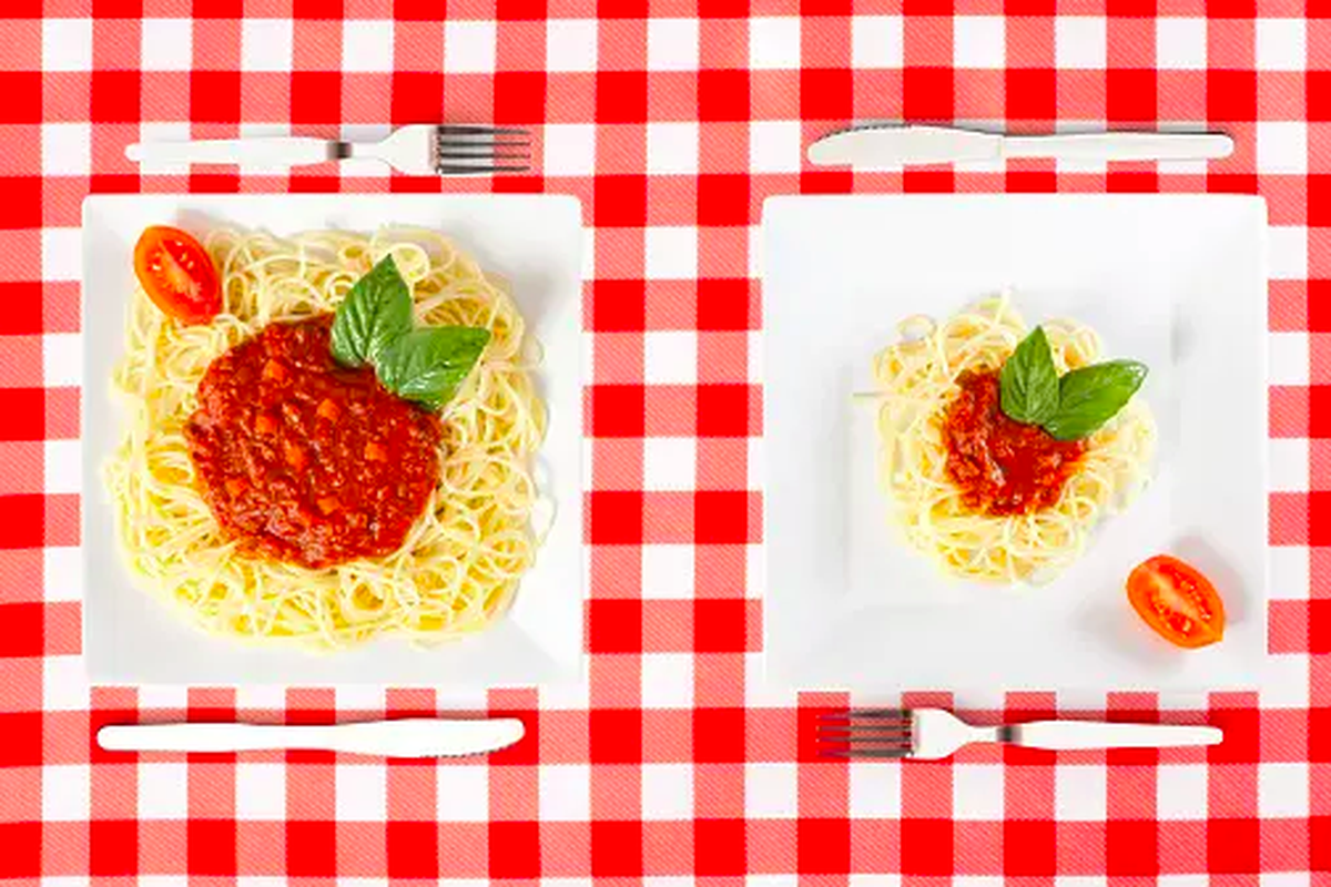 Ilustrasi makan dengan porsi kecil