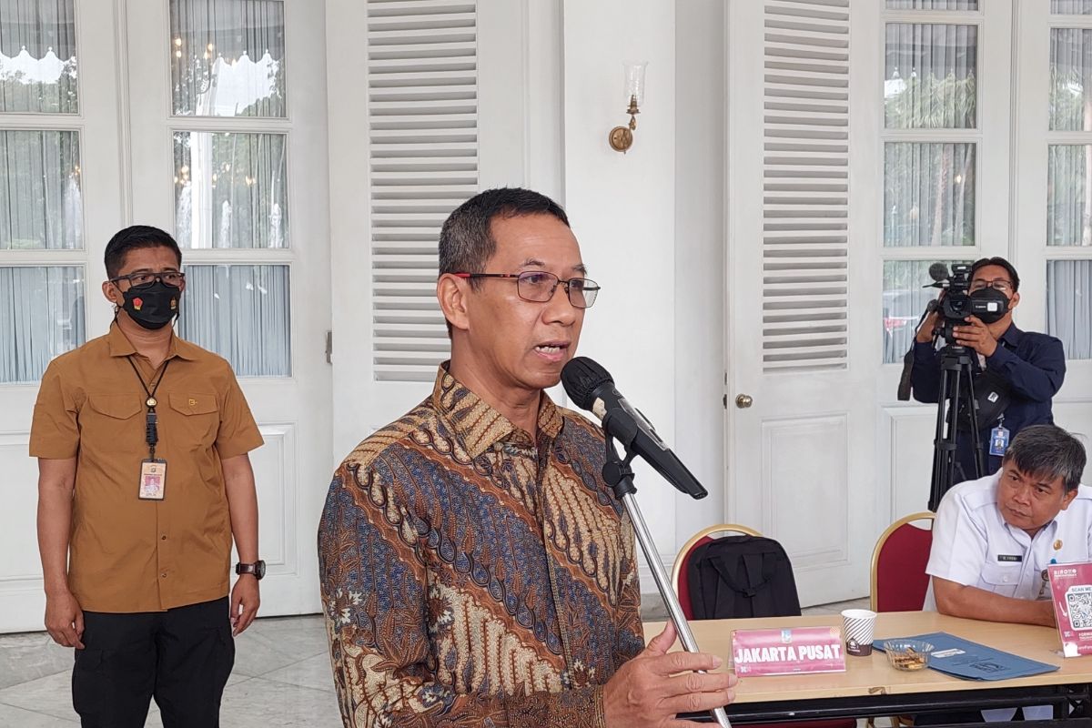 Penjabat Gubernur DKI Jakarta Heru Budi Hartono saat ditemui di Balai Kota DKI Jakarta, Gambir, Jakarta Pusat, Rabu (11/1/2023).
