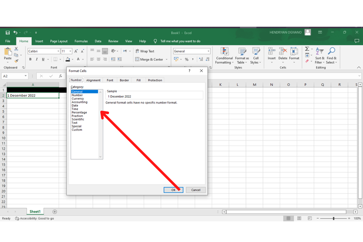 cara mengatur tanggal di Microsoft Excel 