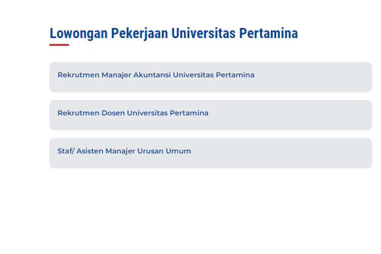 Universitas Pertamina buka lowongan kerja sebagai dosen dan staf.