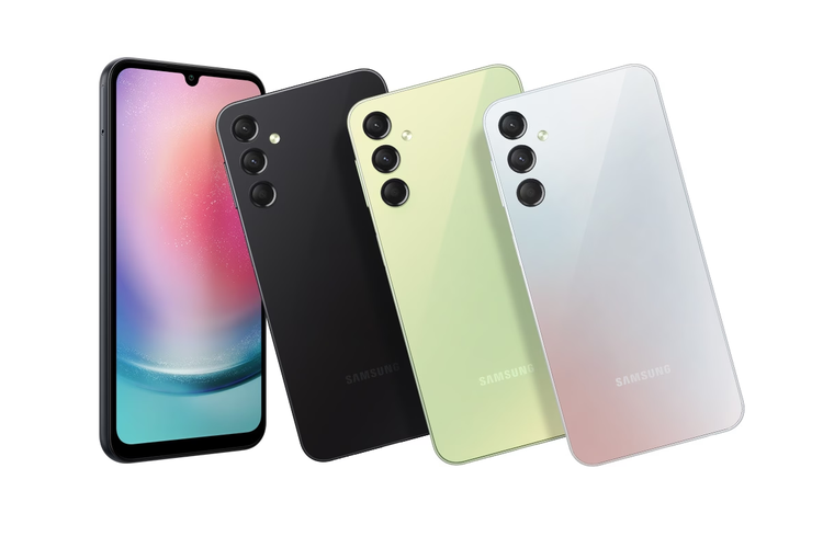 Samsung Galaxy A24 meluncur di Indonesia dalam tiga varian warna, yaitu Silver, Light Green, dan Black. Harga Galaxy A24 adalah Rp 3,5 juta untuk RAM 8/128 GB.