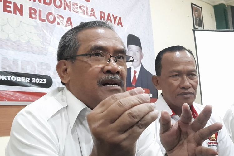 DPC Partai Gerindra Kabupaten Blora, sepakat mendukung Gibran sebagai bacawapres dari Prabowo Subianto usai Rapimcab di Blora, Jawa Tengah, Kamis (12/10/2023)