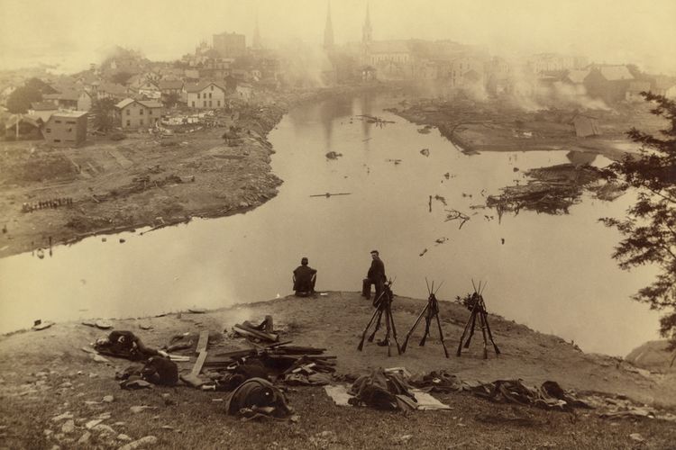 Military post on Kernville Hill, after the Johnstown Flood, May 31, 1889.