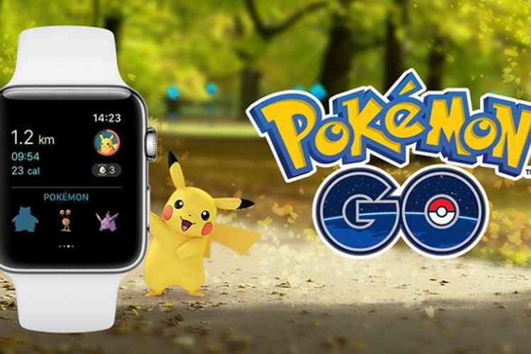 Ilustrasi game Pokemon Go di Apple Watch