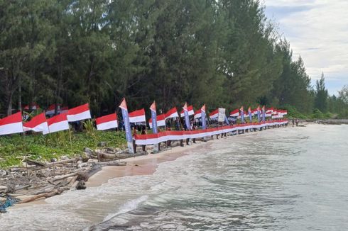 Saat Merah Putih 78 Meter Dibentangkan di Perbatasan RI-Negara Palau