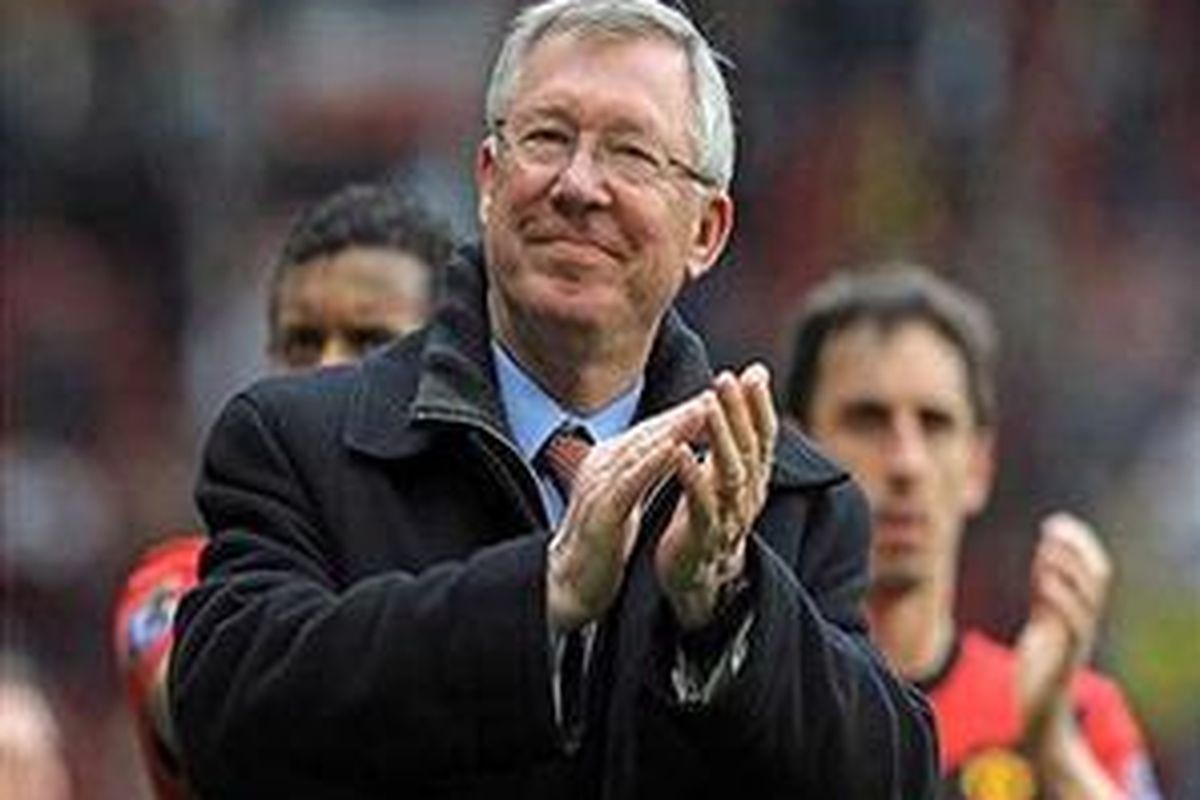 Pelatih Manchester United, Alex Ferguson.