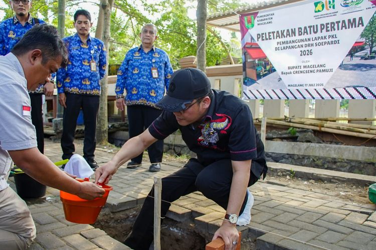 Lapak PKL di Lapangan Soepardi Magelang Akhirnya Dibangun, Pakai Dana CSR 18 Perusahaan