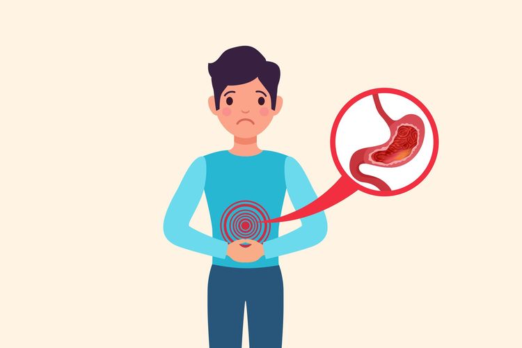 Ilustrasi penyakit nyeri lambung.