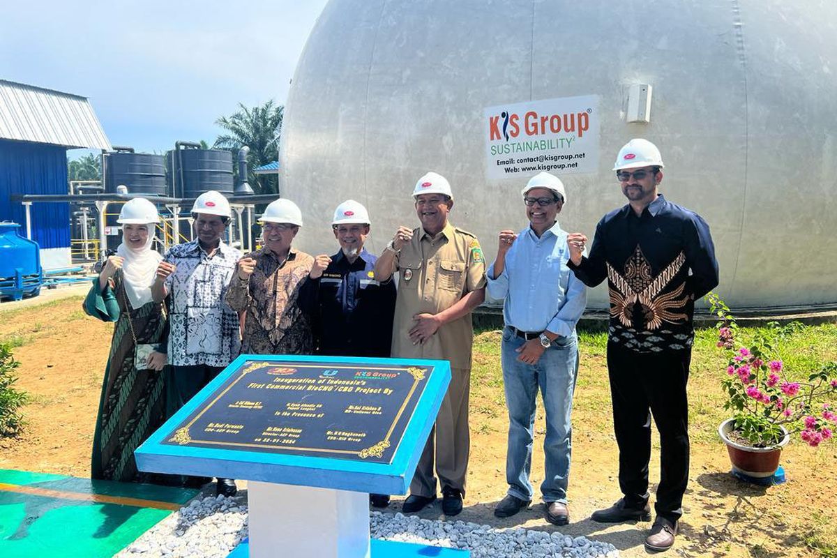 Pabrik BioCNG/Biomethane Komersial Pertama di Indonesia yang berlokasi di Blangkahan POM, Desa Blangkahan, Kecamatan Kuala Kabupaten Langkat, Provinsi Sumatera Utara, diresmikan Senin (22/1)