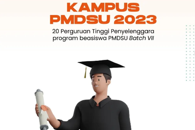 20 PTN penyelenggara beasiswa PMDSU batch VII 2023.