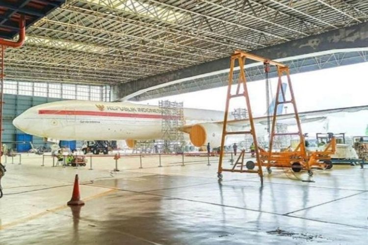Foto  pesawat baru kepresidenan Republik Indonesia beredar di media sosial. 