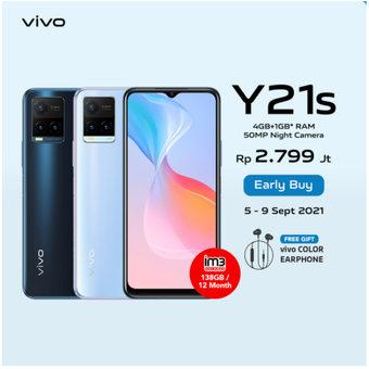 Penjualan perdana Vivo Y21s mulai 5-9 September 2021.