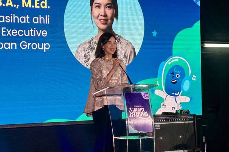 Penasihat Ahli Kemendikdasmen RI & Executive Director Pelita Harapan Group, Dr. Stephanie Riady, B.A., M.Ed., Ed.D. saat hadir dalam acara perayaan HUT Kompas.com ke-30, Jagat Literasi yang digelar di Menara Kompas, Senin (15/9/2025).