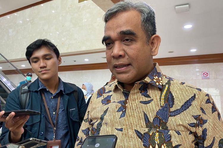 Wakil Ketua MPR sekaligus Sekretaris Jenderal Partai Gerindra Ahmad Muzani saat ditemui di Kompleks Parlemen, Senayan, Jakarta Pusat, Jumat (19/5/2023)