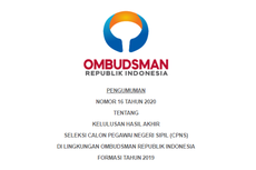 Link Pengumuman Hasil CPNS 2019 Ombudsman, Cek di Sini!