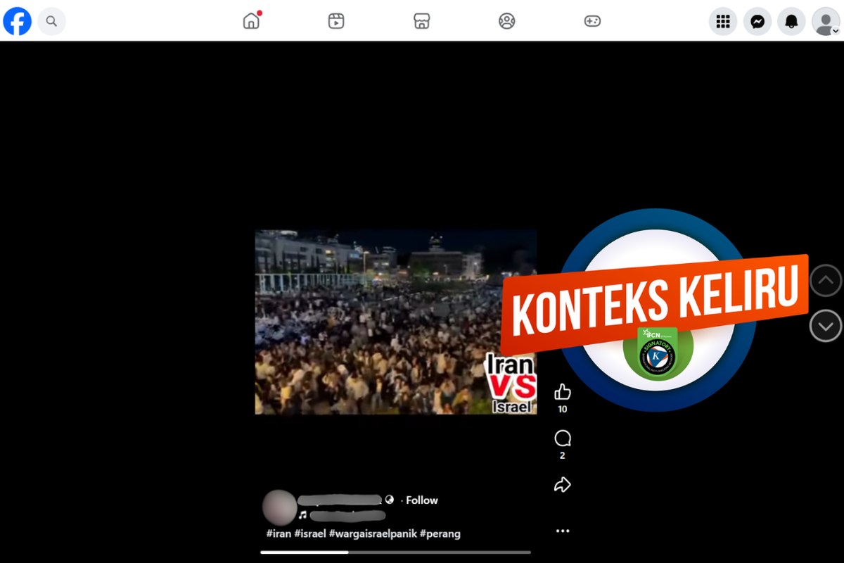 Video Kerumunan Panik Israel Disebut Akibat Rudal Iran, Faktanya Hoaks