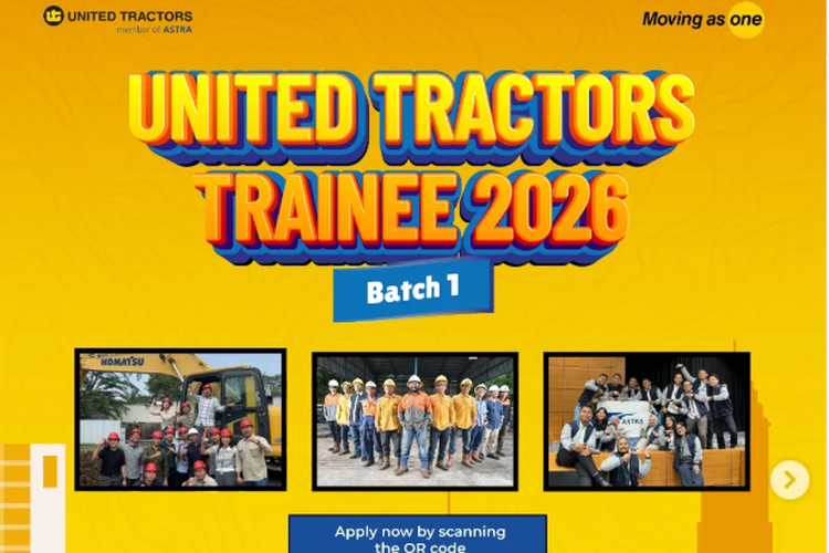 PT United Tractors Tbk (UT) membuka lowongan kerja melalui program United Tractors Trainee 2026 (Batch 1).