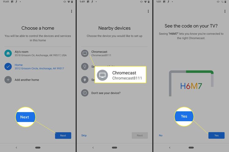 Cara mengubungkan Android TV ke ponsel menggunakan aplikasi Google Home.