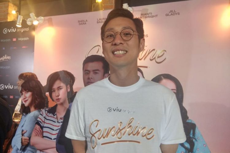 Junior Liem saat jumpa pers peluncuran episode pertama original series Viu, Sunshine di Grand Indonesia, Thamrin, Jakarta Pusat, Kamis (31/5/2018).