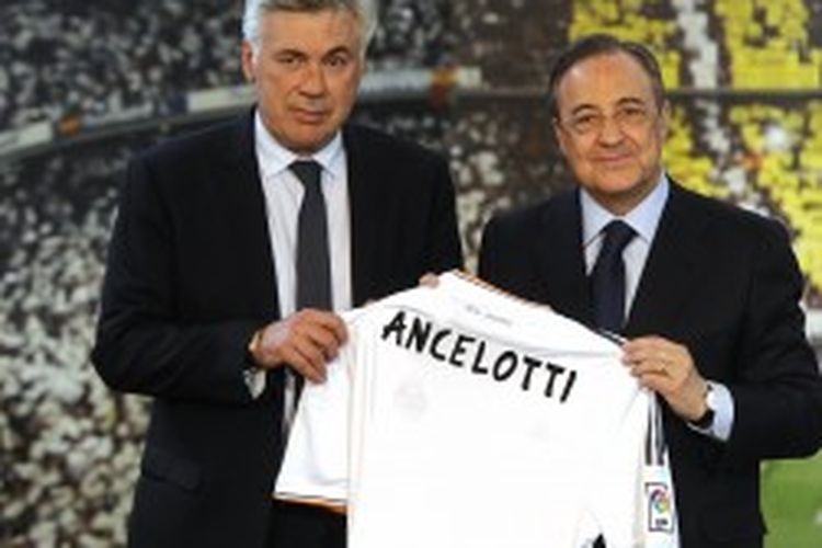 Carlo Ancelotti saat diperkenalkan sebagai pelatih anyar Real Madrid. 