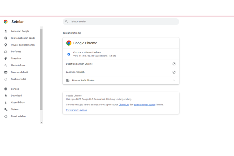 cara update google chrome 