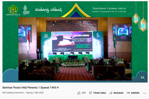 Sidang Isbat Lebaran 2022 Mulai 17.00 WIB, Ini Link Live Streamingnya