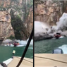 Bongkahan Batu Raksasa Tiba-tiba Runtuh Menimpa Perahu Wisatawan, 7 Orang Tewas