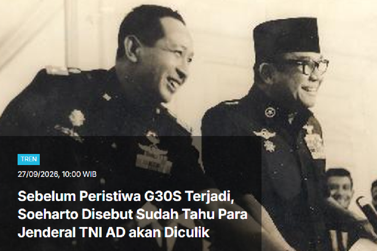 [POPULER TREN] Soeharto dan G30S | Lagu-lagu Karya Guruh Soekarnoputra