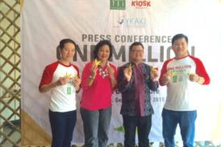 Konferensi pers pemberian donasi untuk Yayasan Kasih Kanker Anak dari Sushi Tei dan Sushi Kiosk di Jakarta (13/9/15).