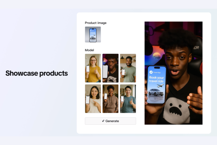 Fitur Showcase Products memungkinkan pengiklan untuk membuat video produk secara otomatis dengan menggunakan avatar AI digital dari TikTok Symphony sebagai model. 