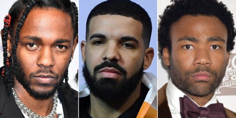 Drake, Kendrick Lamar, dan Childish Gambino adalah tiga peraih nominasi terbanyak dalam Grammy Awards 2019.