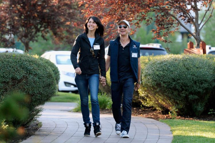 MacKenzie and Jeff Bezos: Ash Bowie Wedge Sneaker and Converse Jack Purcell Low-Top